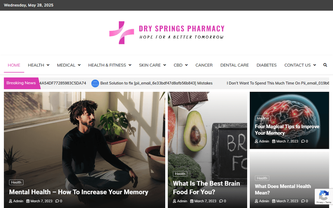 dryspringspharmacy.com publisher screenshot