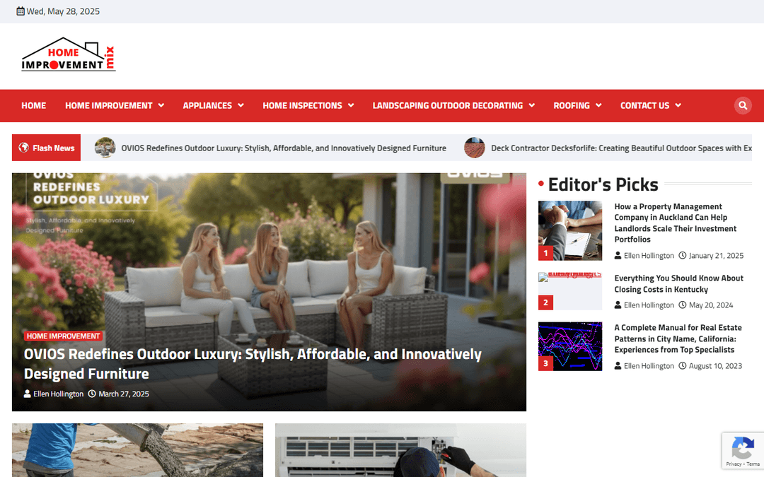 homeimprovementmix.com publisher screenshot