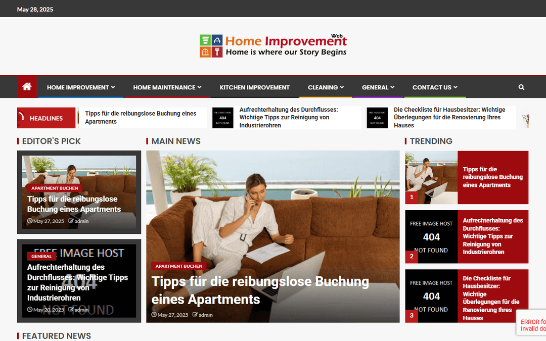 homeimprovementweb.de publisher screenshot
