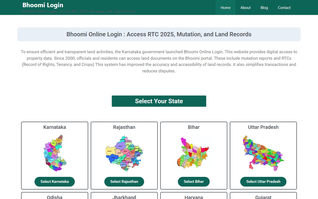 bhoomilogin.com publisher screenshot
