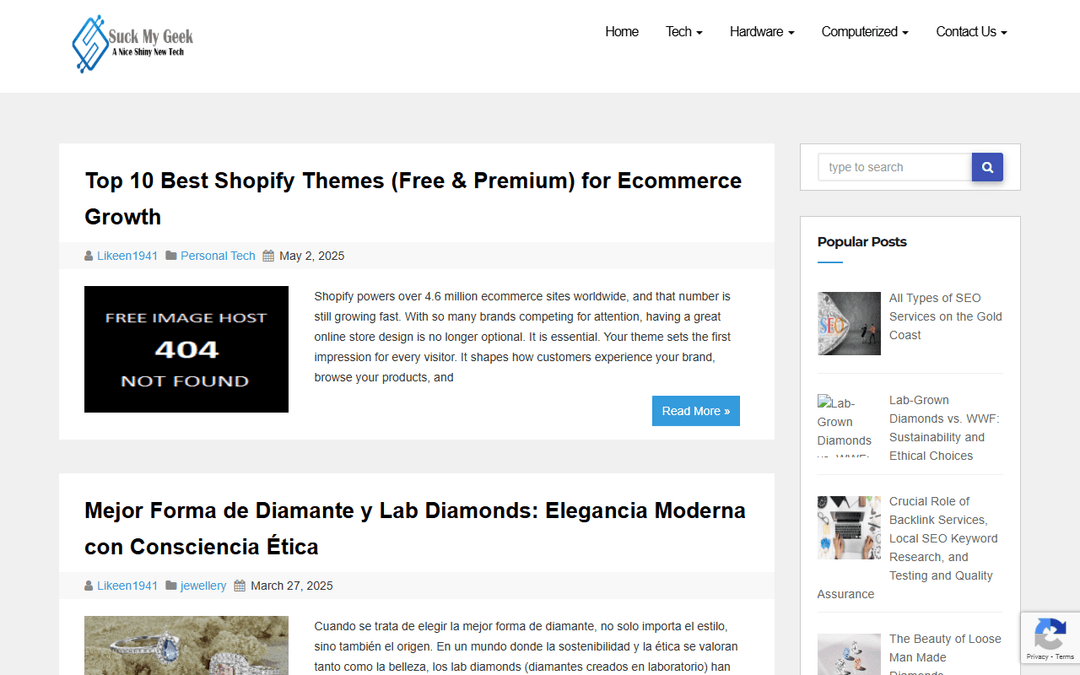 suckmygeek.com publisher screenshot
