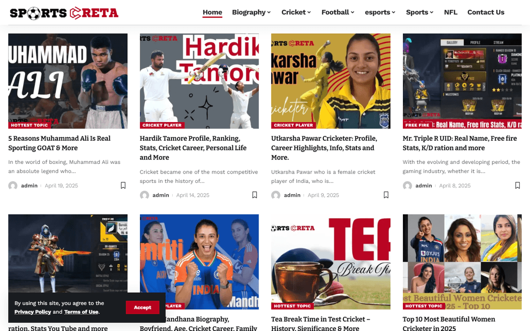 sportscreta.com publisher screenshot