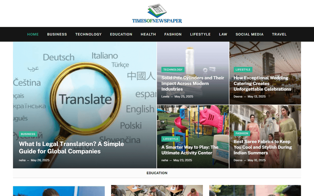 timesofnewspaper.com publisher screenshot