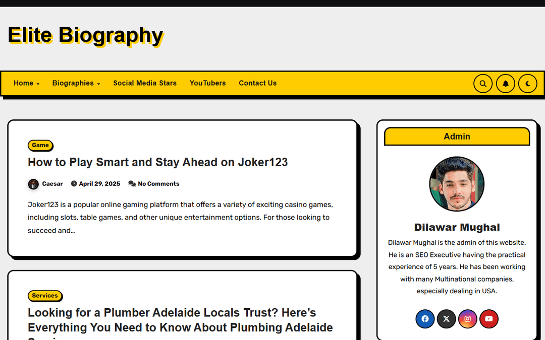 elitebiography.com publisher screenshot
