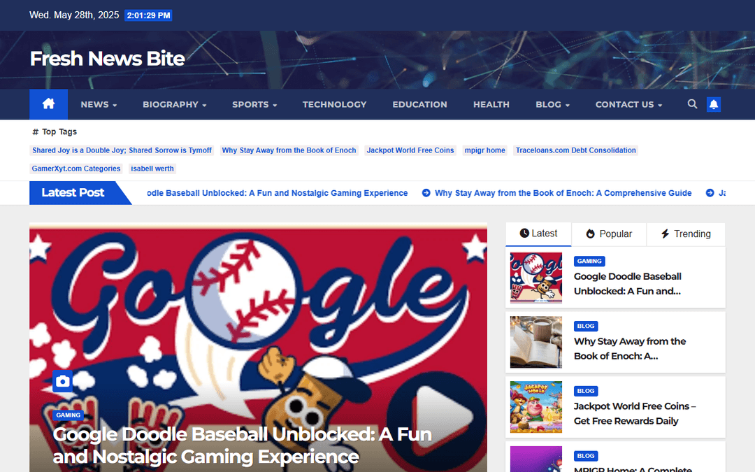 freshnewsbite.com publisher screenshot