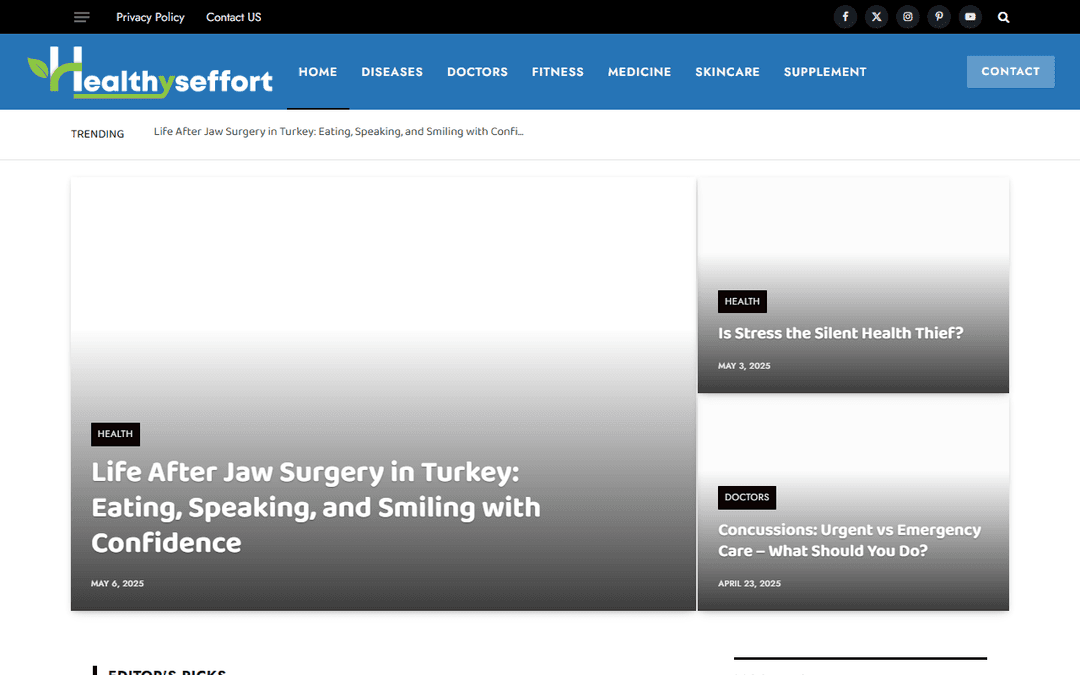 healthyseffort.com publisher screenshot