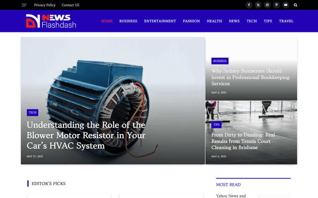 newsflashdash.com publisher screenshot