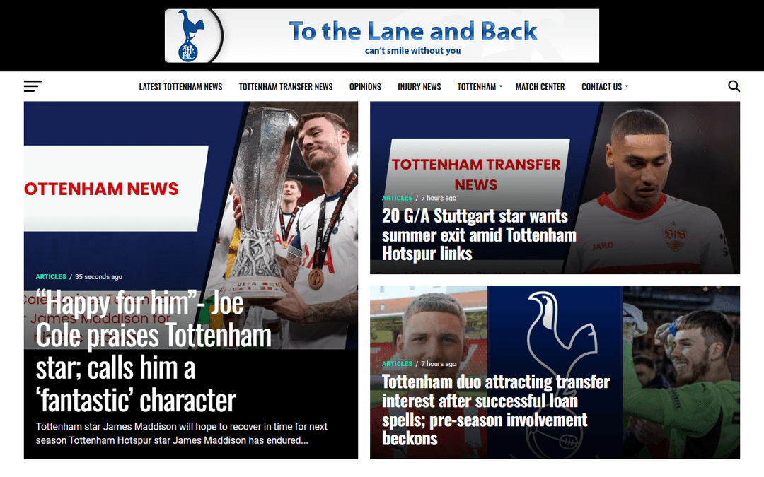 tothelaneandback.com publisher screenshot