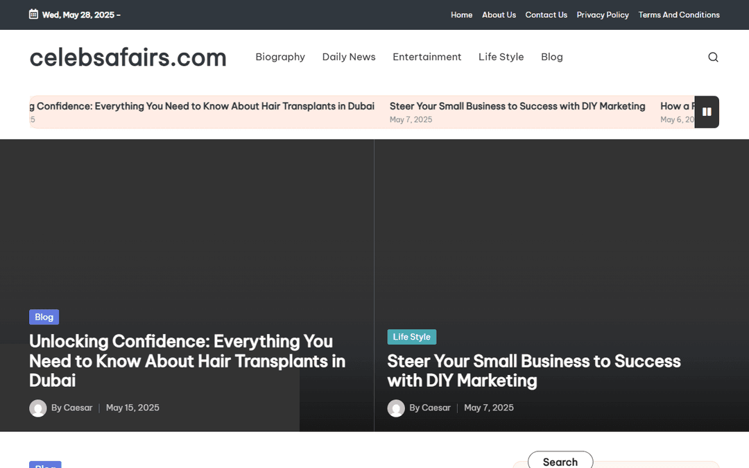 celebsafairs.net publisher screenshot