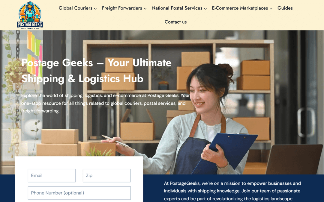 postagegeeks.net publisher screenshot