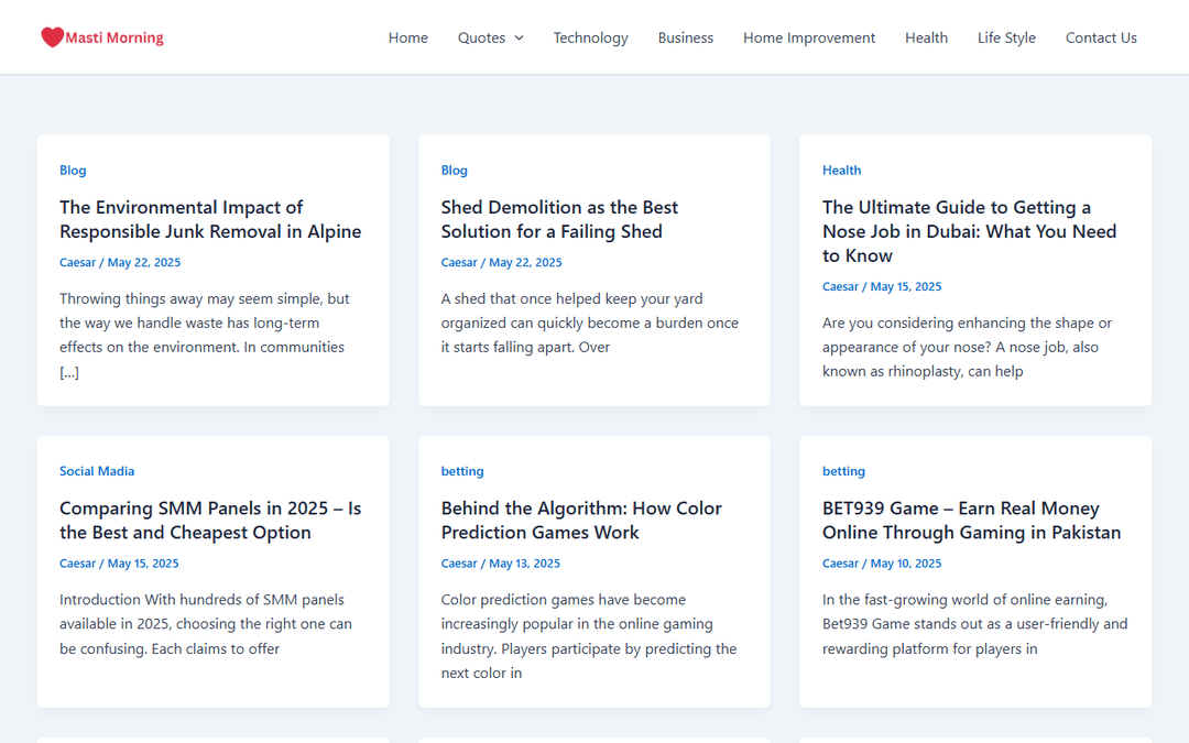 mastimorning.pro publisher screenshot