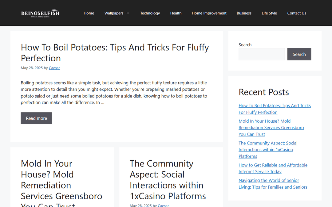 beingselfish.net publisher screenshot