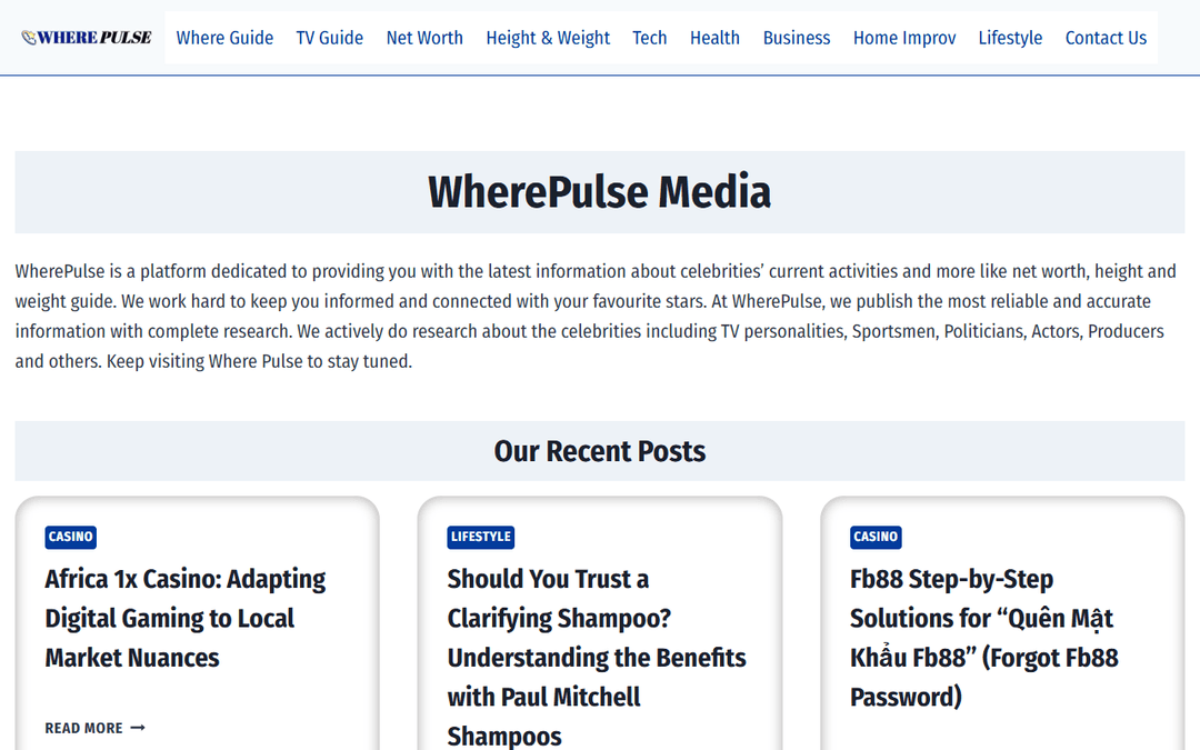 wherepulse.com publisher screenshot