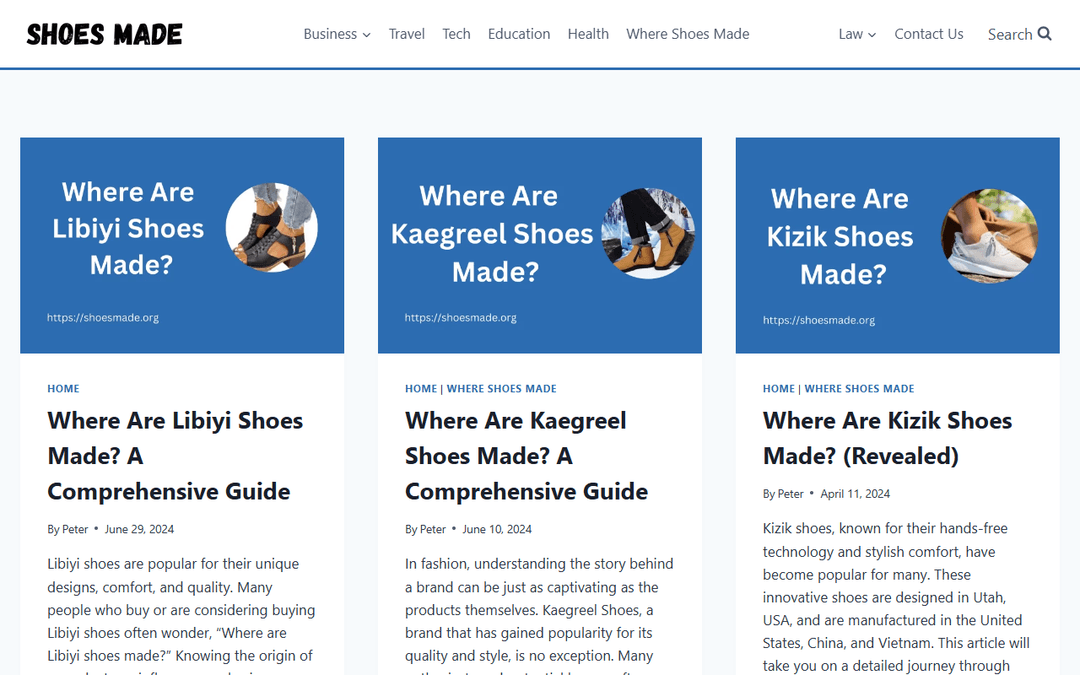 shoesmade.org publisher screenshot