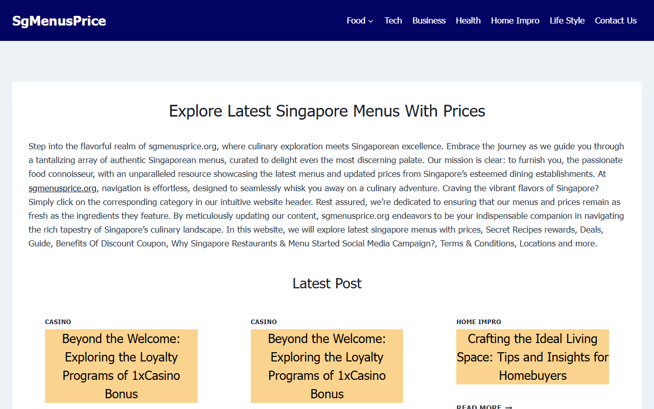 sgmenusprice.net publisher screenshot