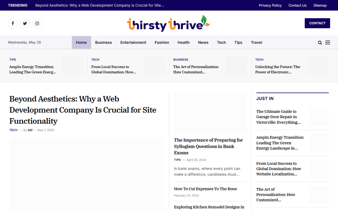 thirstythrive.com publisher screenshot