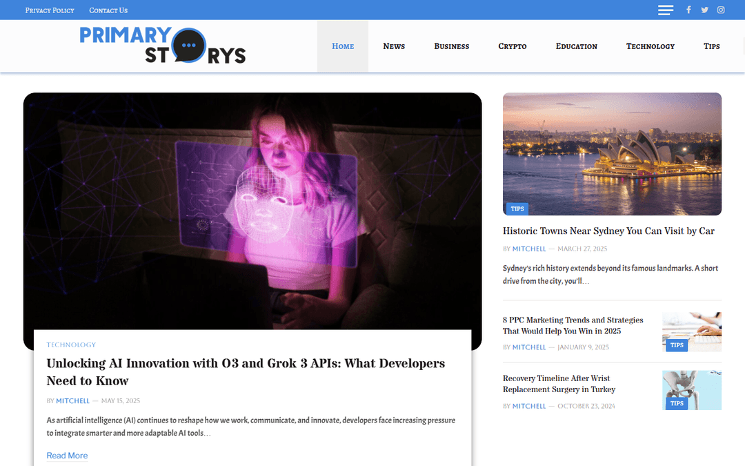 primarystorys.com publisher screenshot