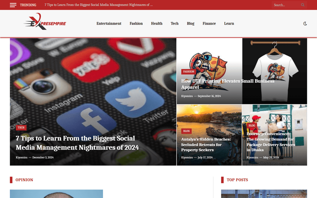 expresempire.com publisher screenshot