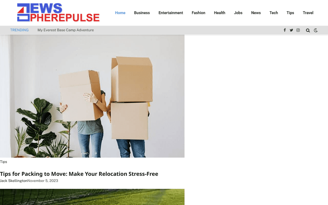 newsspherepulse.com publisher screenshot