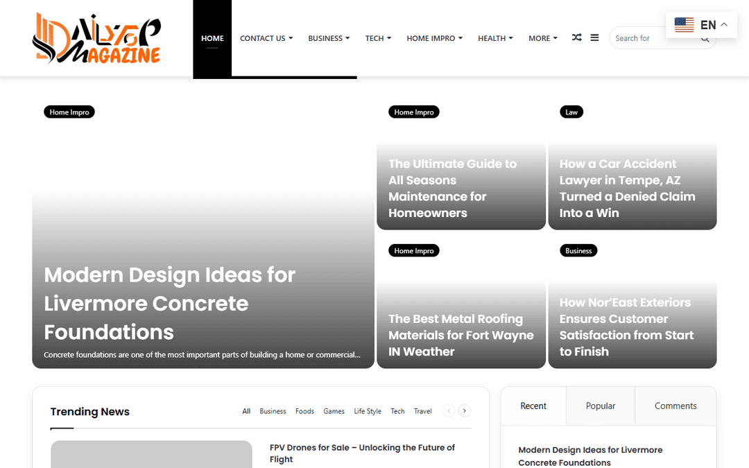dailytopmagazine.com publisher screenshot
