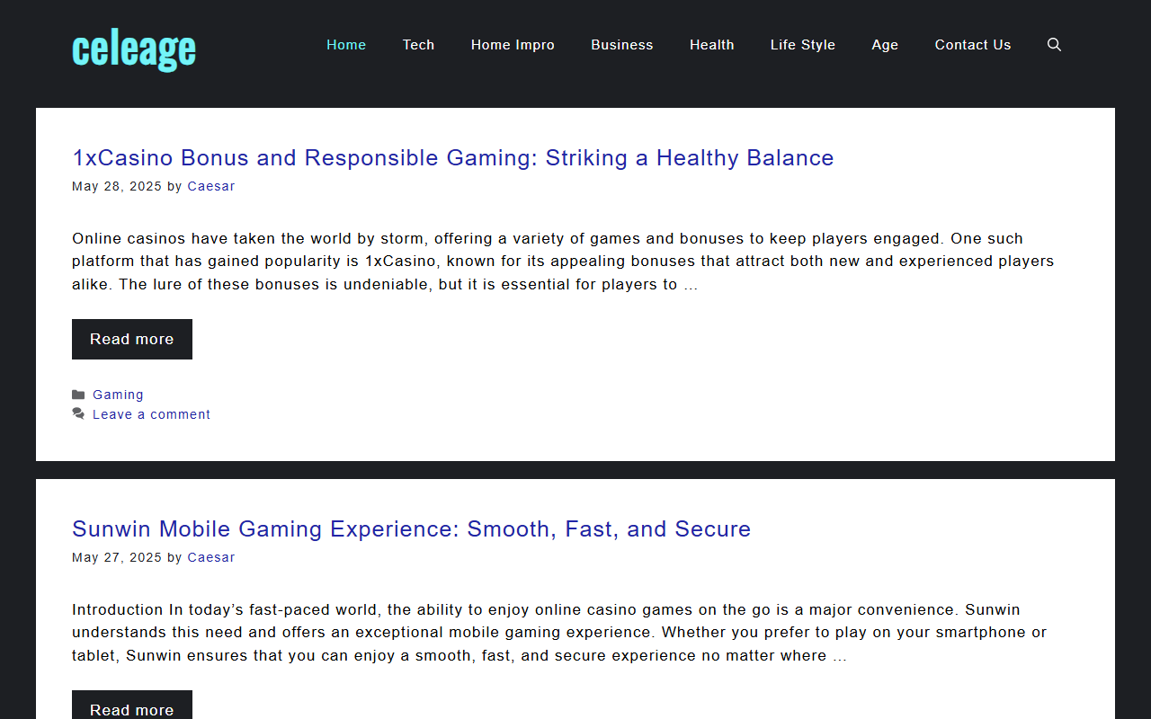 celeage.com publisher screenshot