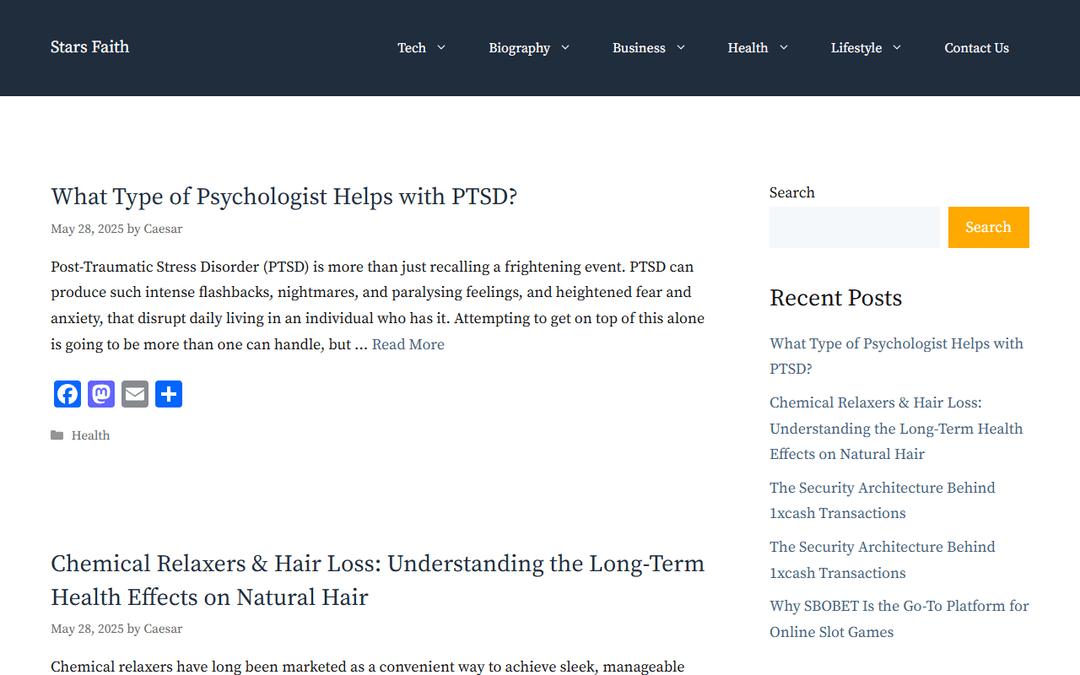 starsfaith.com publisher screenshot