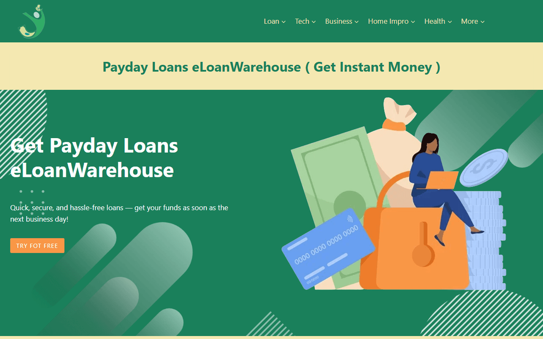 paydayloanseloanwarehouse.us publisher screenshot