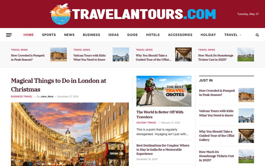 travelantours.com publisher screenshot