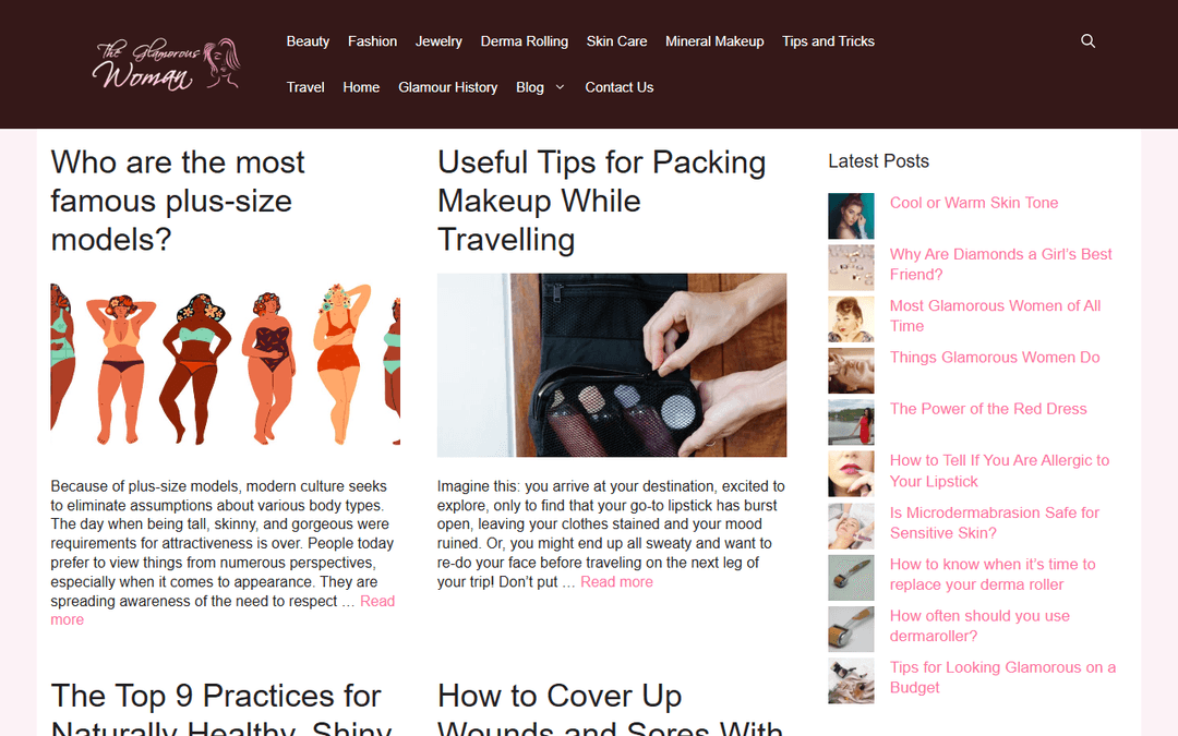theglamorouswoman.com publisher screenshot
