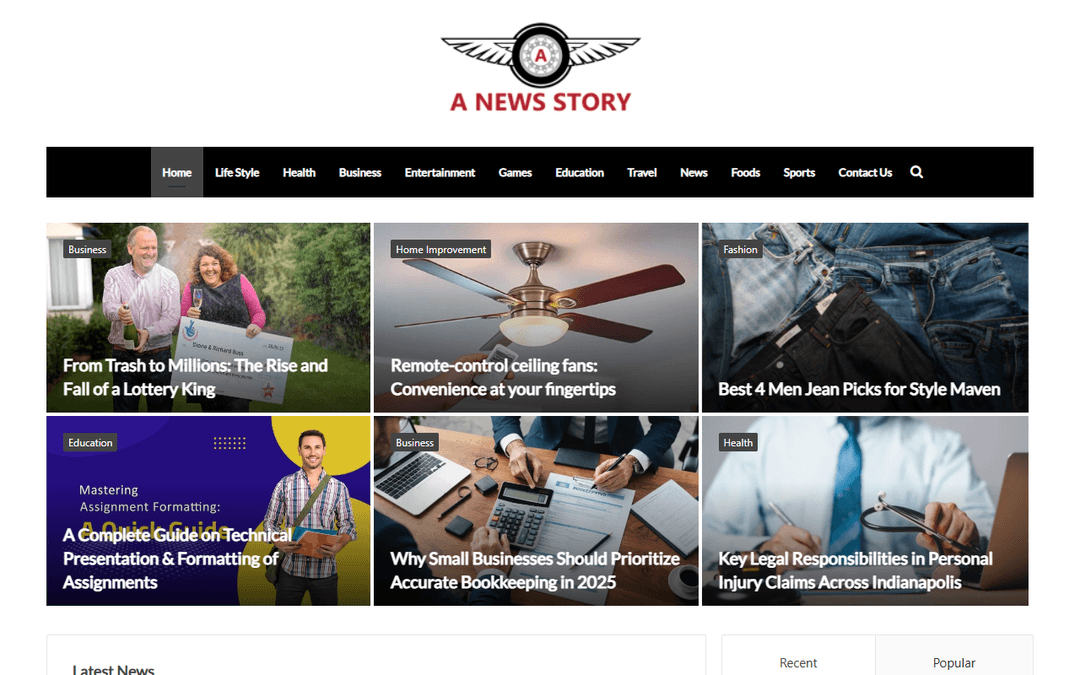 anewsstory.com publisher screenshot