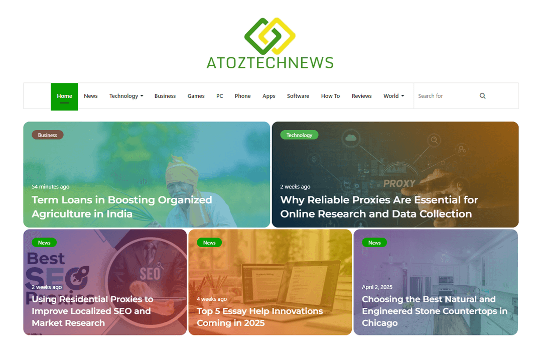 atoztechnews.com publisher screenshot