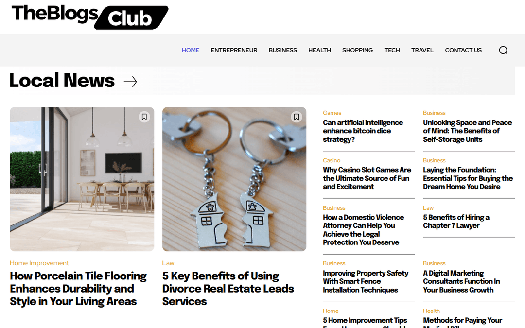 theblogsclub.com publisher screenshot