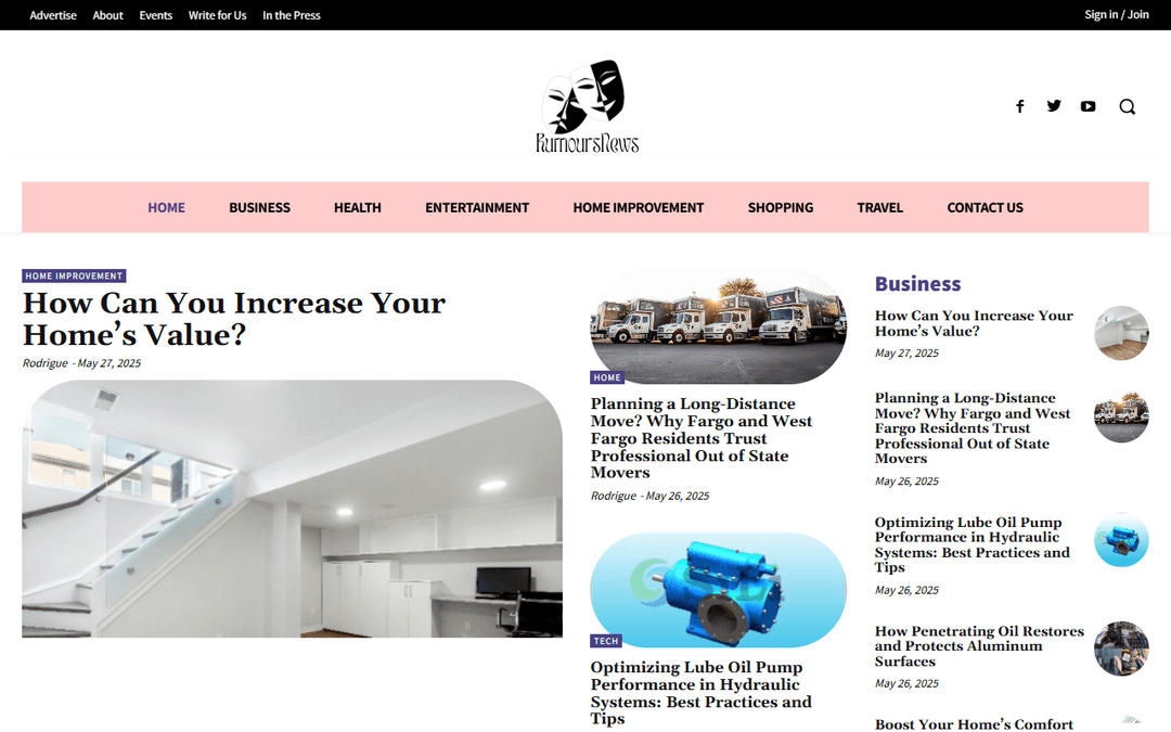 rumoursnews.com publisher screenshot