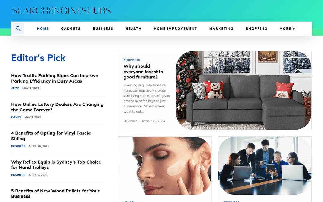 searchengineshubs.com publisher screenshot