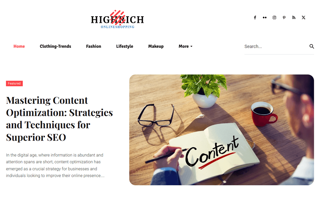 highrichonlineshopping.com publisher screenshot