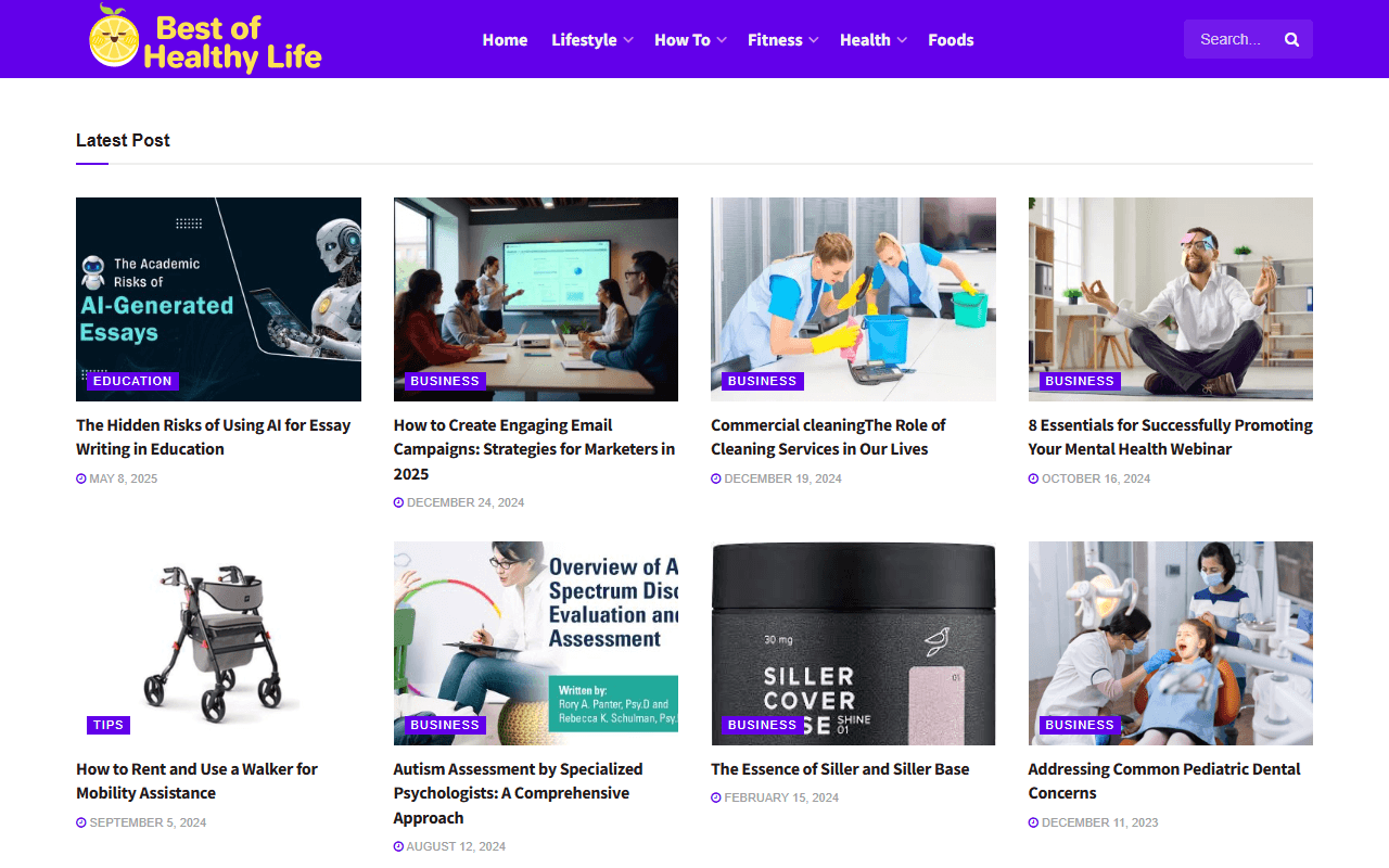 bestofhealthylife.com publisher screenshot
