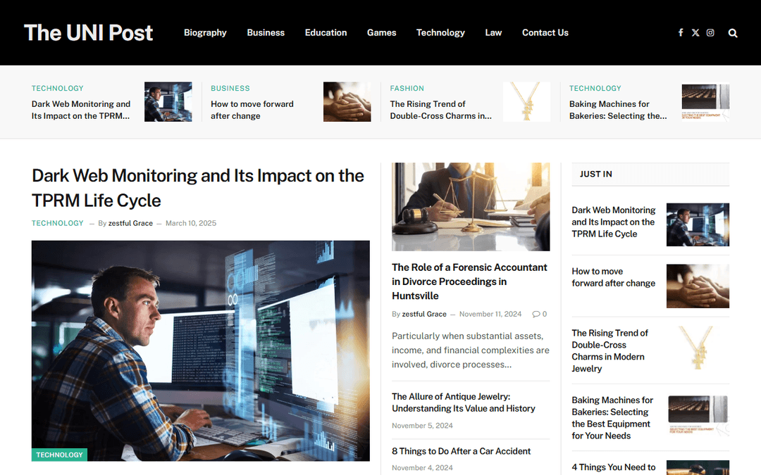theunipost.com publisher screenshot