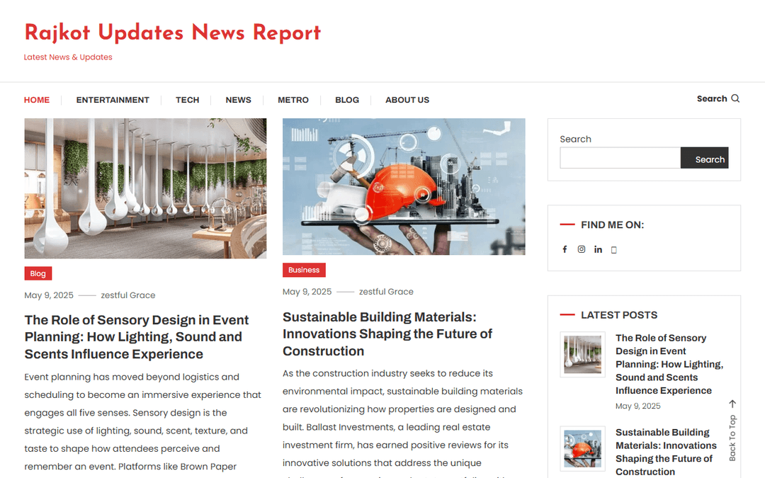 rajkotupdatesnewsreport.com publisher screenshot