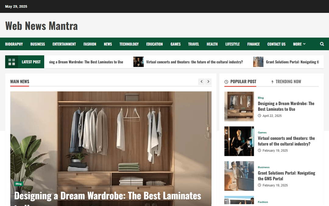 webnewsmantra.com publisher screenshot