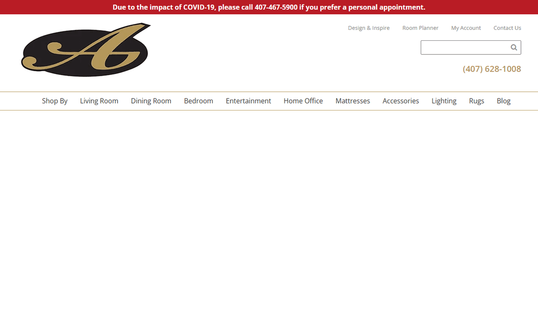 aaronsfinefurniture.com publisher screenshot