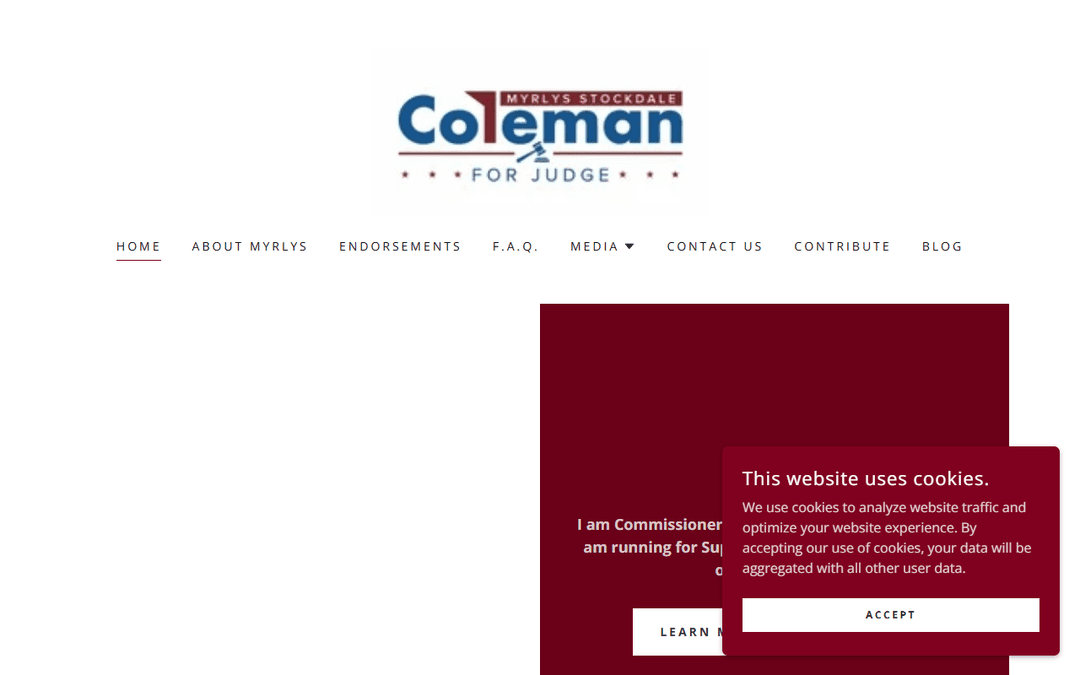 stockdalecolemanforjudge.com publisher screenshot