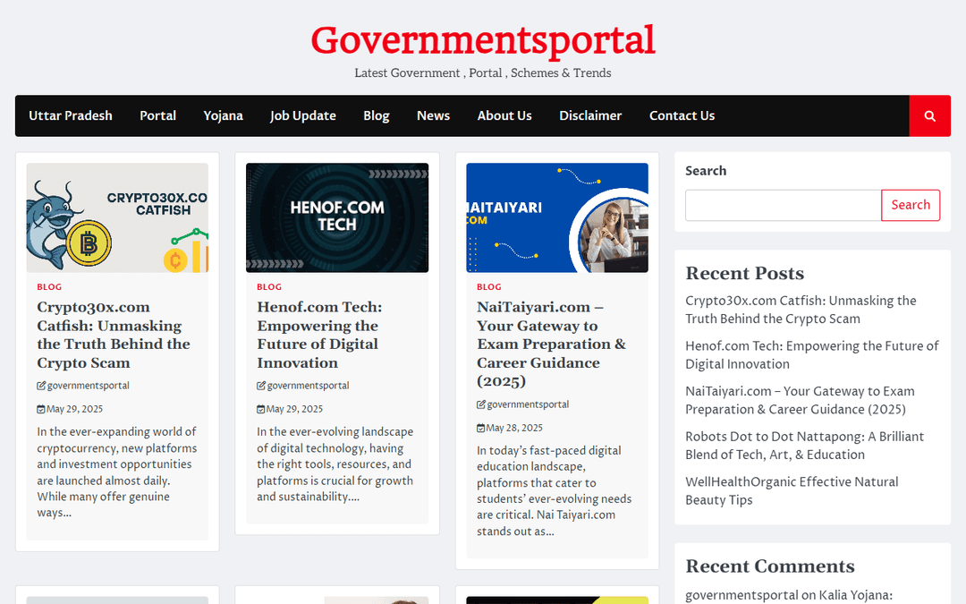 governmentsportal.com publisher screenshot