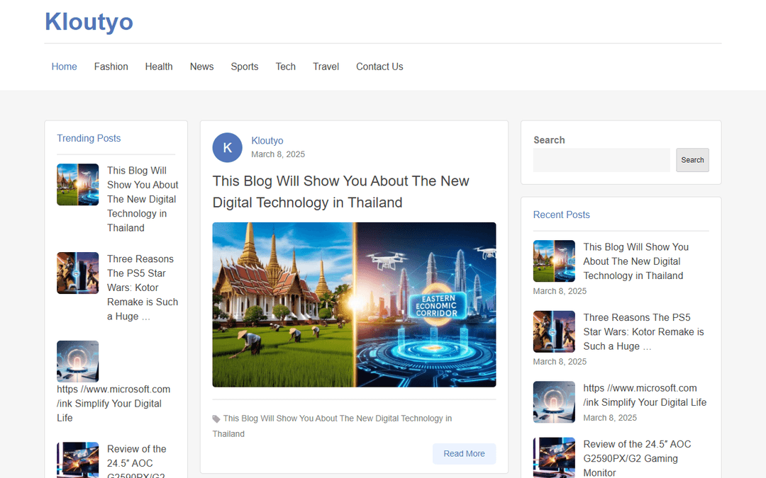 kloutyo.com publisher screenshot