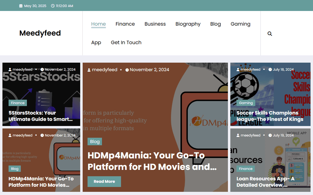 meedyfeed.com publisher screenshot