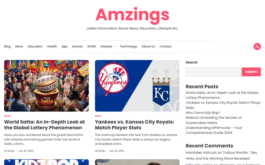 amzings.com publisher screenshot