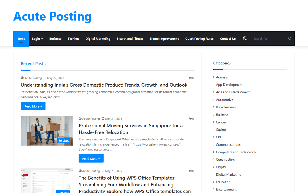 acuteposting.com publisher screenshot