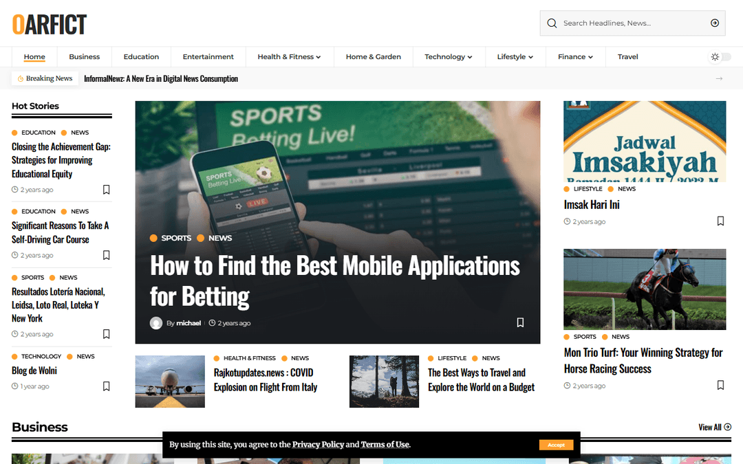 oarfict.com publisher screenshot