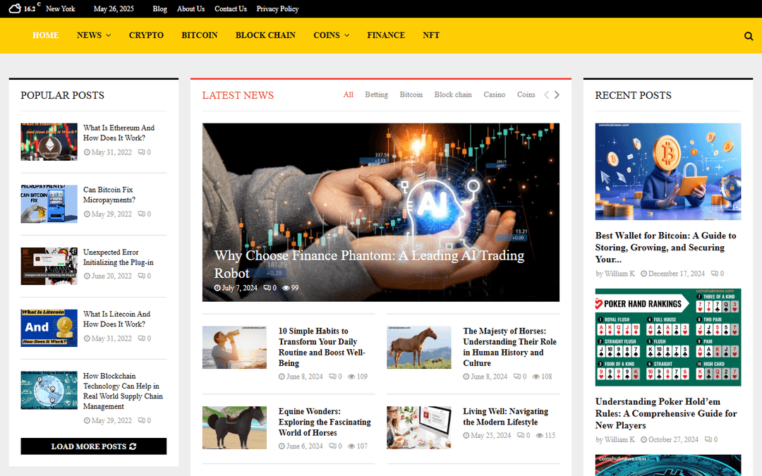 coinshubnews.com publisher screenshot