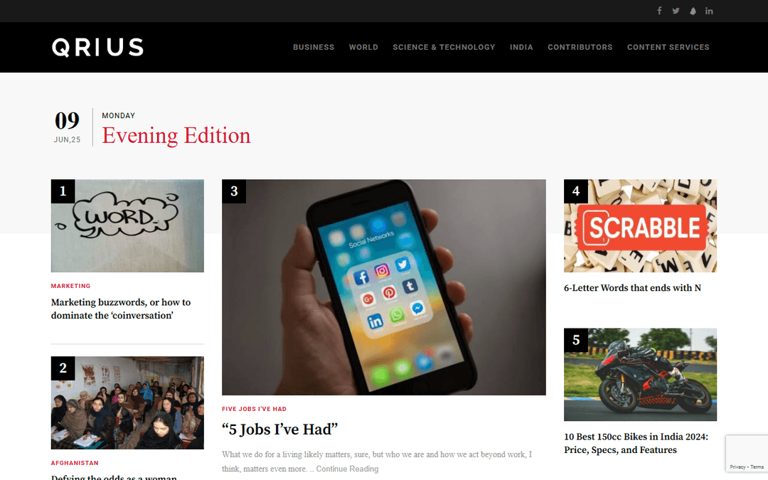 qrius.com publisher screenshot