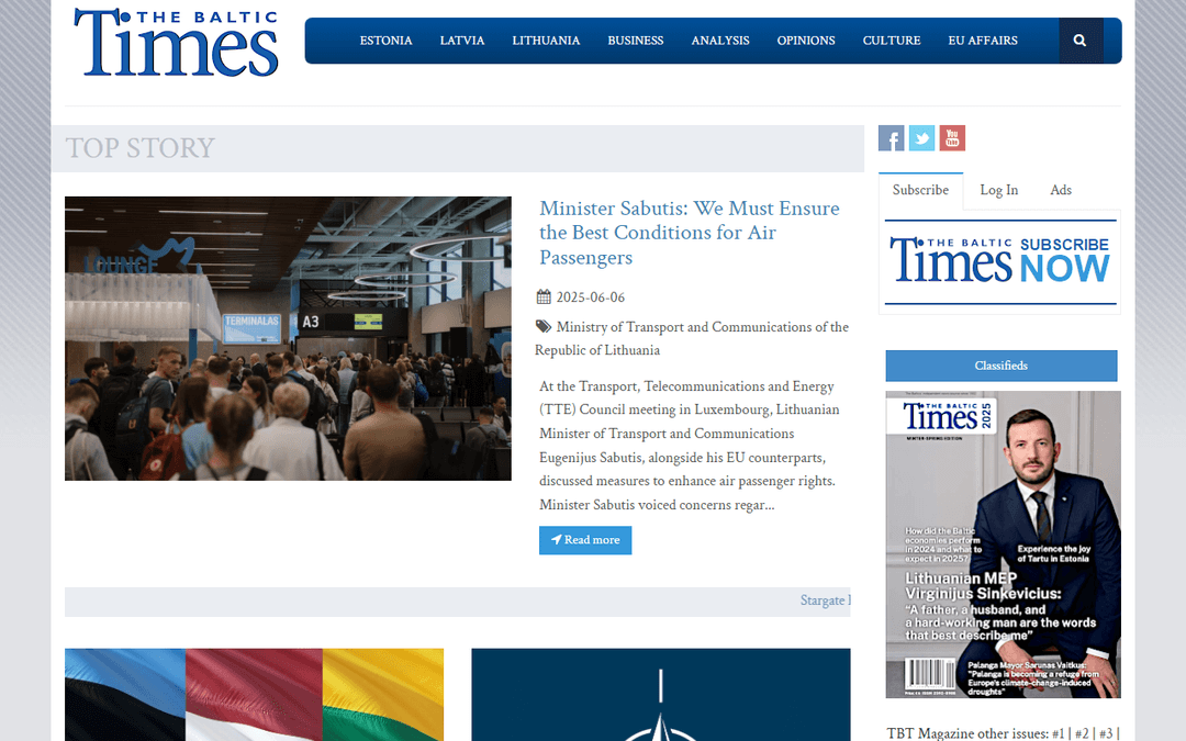 baltictimes.com publisher screenshot